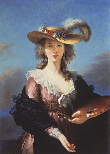 Elisabeth-Louise Vigee-Lebrun Self-Portrait in a Straw oil painting image